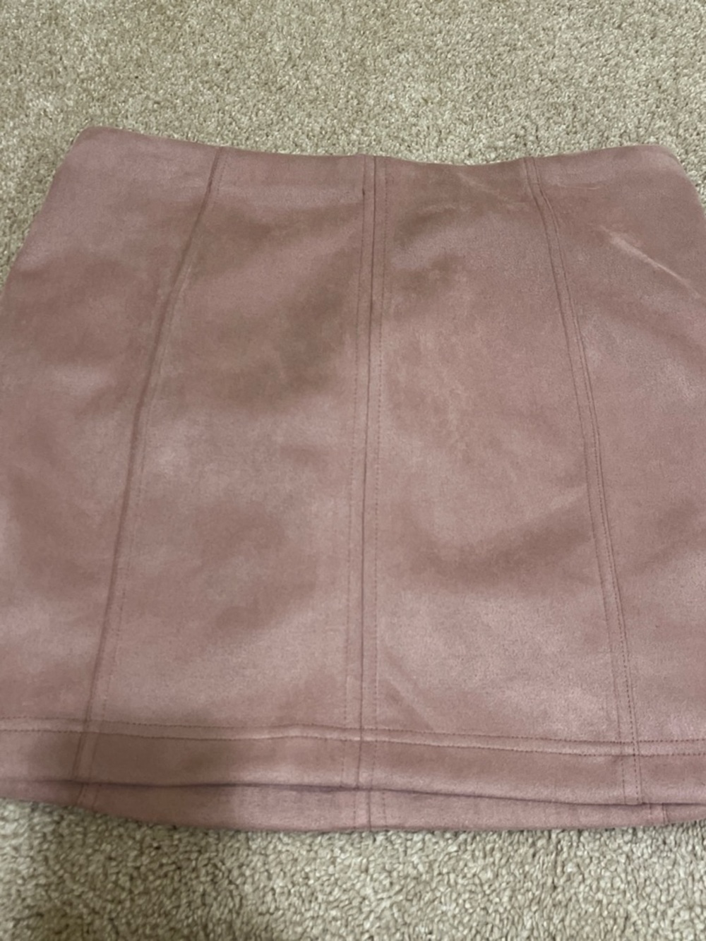 Shinestar Mauve Suede-Look Mini Skirt